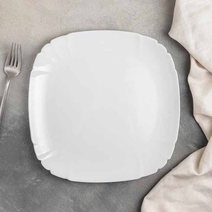 Тарелка обеденная Luminarc Lotusia, d=25,5 см, стеклокерамика, белая Тарелка обеденная Luminarc Lotusia, d=25,5 см, стеклокерамика, белая