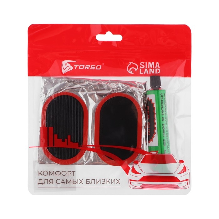 Резиновые заплатки для ремонта шин, TORSO, набор 12 шт Резиновые заплатки для ремонта шин, TORSO, набор 12 шт