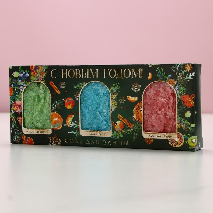 Подарочный набор косметики «С Новым Годом!», соль для ванны, 3 х 100 г, ЧИСТОЕ СЧАСТЬЕ Подарочный набор косметики «С Новым Годом!», соль для ванны, 3 х 100 г, ЧИСТОЕ СЧАСТЬЕ