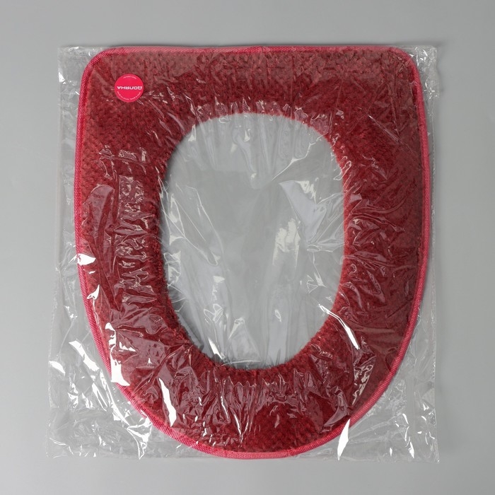 Чехол на сиденье для унитаза на липучках Доляна «Плюш», 34×40 см, цвет МИКС Чехол на сиденье для унитаза на липучках Доляна «Плюш», 34×40 см, цвет МИКС