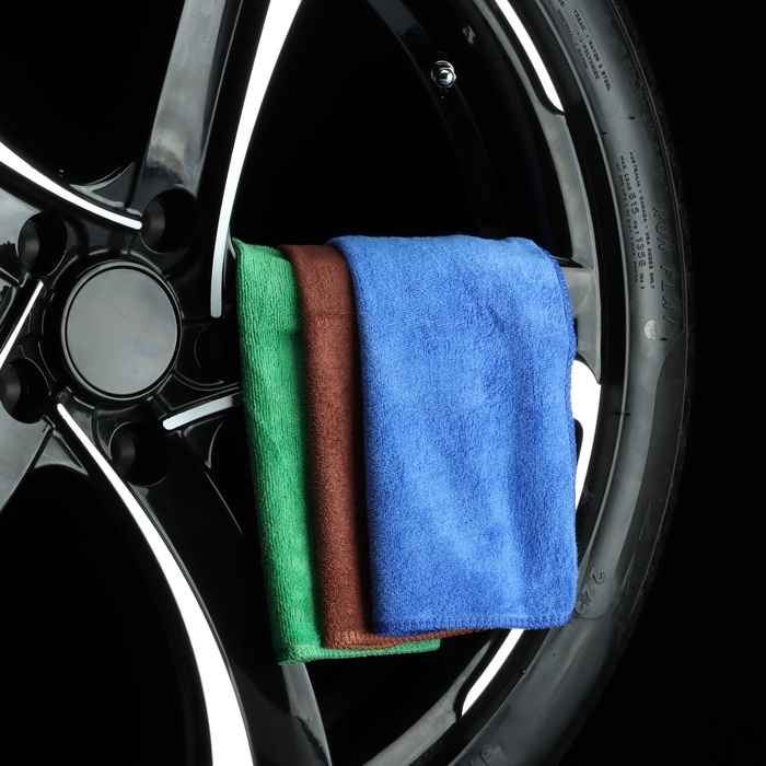 Тряпка для мытья авто, Grand Caratt, микрофибра, 200 г/м², 20×30 см, набор 3 шт