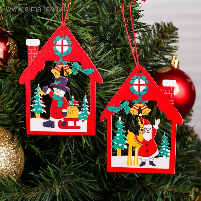 Подвеска новогодняя «В праздничном домике» МИКС Подвеска новогодняя «В праздничном домике» МИКС