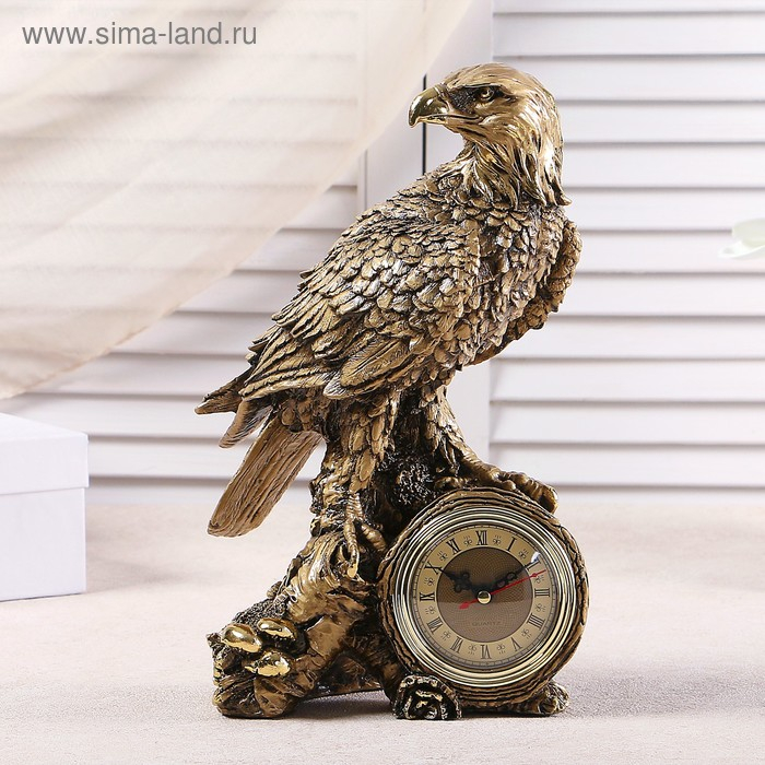 Часы настольные интерьерные каминные Часы настольные интерьерные каминные "Орел", h-31 см, d-7 см 3940762