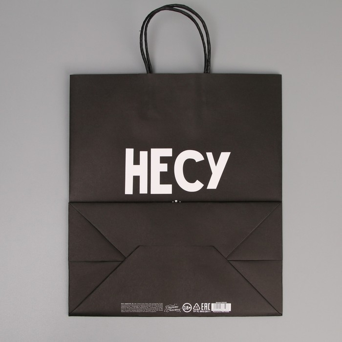 Пакет подарочный крафтовый, упаковка, «Неси неси», 28 х 32 х 15 см