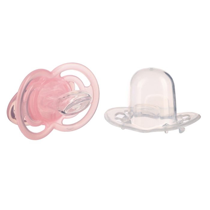 Соска- пустышка ортодотническая, с колпачком, +12 мес., розовый Соска- пустышка ортодотническая, с колпачком, +12 мес., розовый