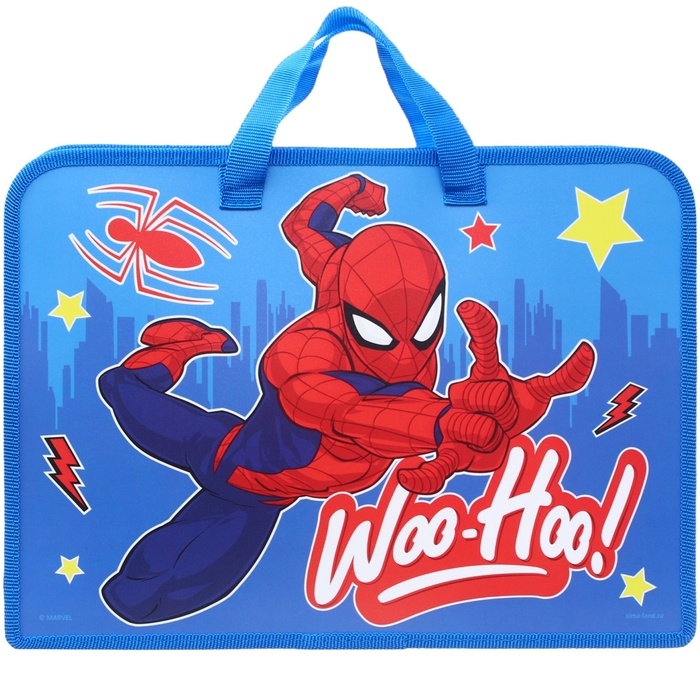 Папка пластиковая с ручками А4, на молнии, 80х330х240 мм, Человек-паук Папка пластиковая с ручками А4, на молнии, 80х330х240 мм, Человек-паук