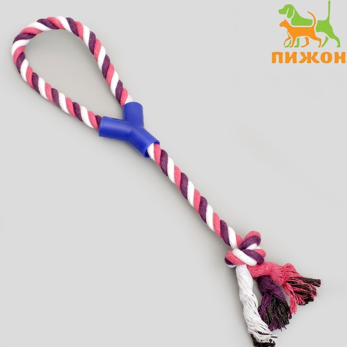 Игрушка канатная Игрушка канатная "Узел с ручкой", до 100 г, до 42 см, микс цветов