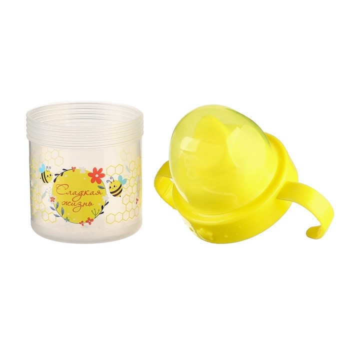 Поильник детский с твёрдым носиком &laquo;Сладкая жизнь&raquo;, 140 мл., с ручками, цвет желтый