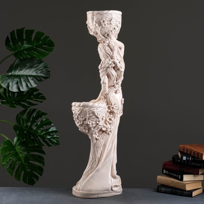 Фигура  Фигура "Девушка с двумя кашпо", 1,2 л/0,9 л/20х29х96см состаренный