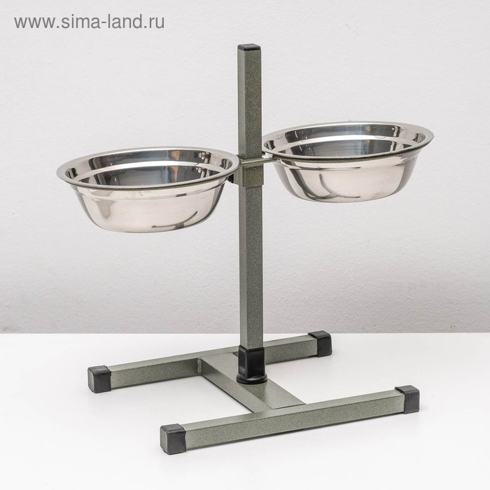 Подставка с мисками, 2 х 1 л, высота 40 см, разборная, зелёная Подставка с мисками, 2 х 1 л, высота 40 см, разборная, зелёная