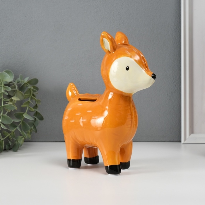 Копилка керамика  Копилка керамика "Оленёнок-шарик" 6,9х16,9х20,5 см