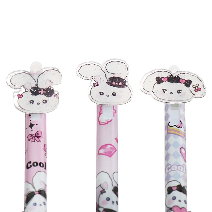 Ручка гелевая автомат Ручка гелевая автомат "Милашки", стираемые чернила, чернила синие, МИКС