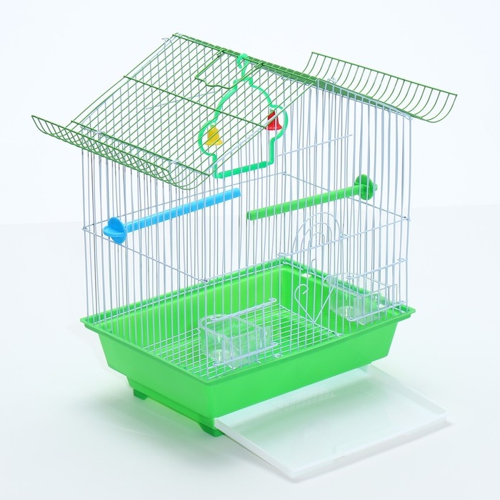 Клетка для птиц укомплектованная Bd-1/1d, 30 х 23 х 39 см, зелёная Клетка для птиц укомплектованная Bd-1/1d, 30 х 23 х 39 см, зелёная