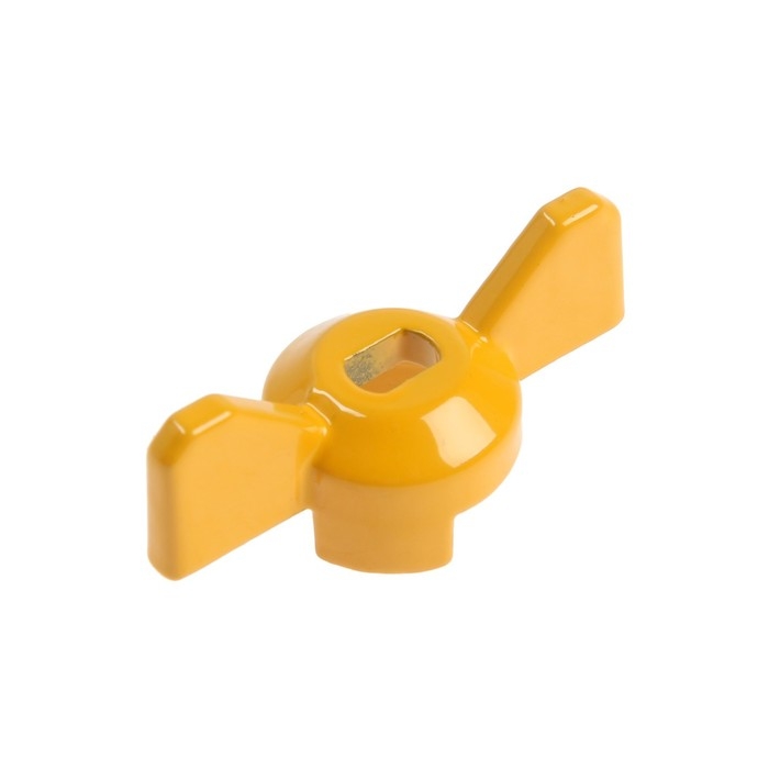 Ручка-бабочка для шарового крана Masterprof ИС.131525,  усиленная,  1/2"-3/4", желтая