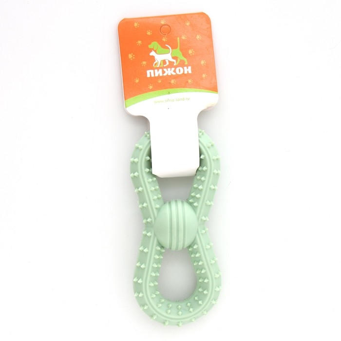 Игрушка для собак Игрушка для собак "Бесконечность", TPR, массажная, 15 см, зеленая