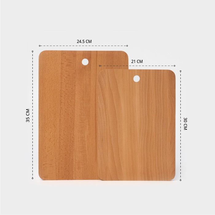 Нaбор досок разделочных нa подстaвке Adelica, 2 шт: 30×21 см, 35×24,5 см, мaссив букa Нaбор досок разделочных нa подстaвке Adelica, 2 шт: 30×21 см, 35×24,5 см, мaссив букa