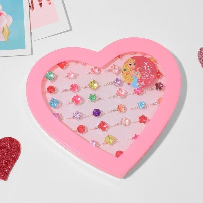 Кольца детские набор 36шт «Выбражулька», форма МИКС, цвет МИКС в серебре, б-р Кольца детские набор 36шт «Выбражулька», форма МИКС, цвет МИКС в серебре, б-р