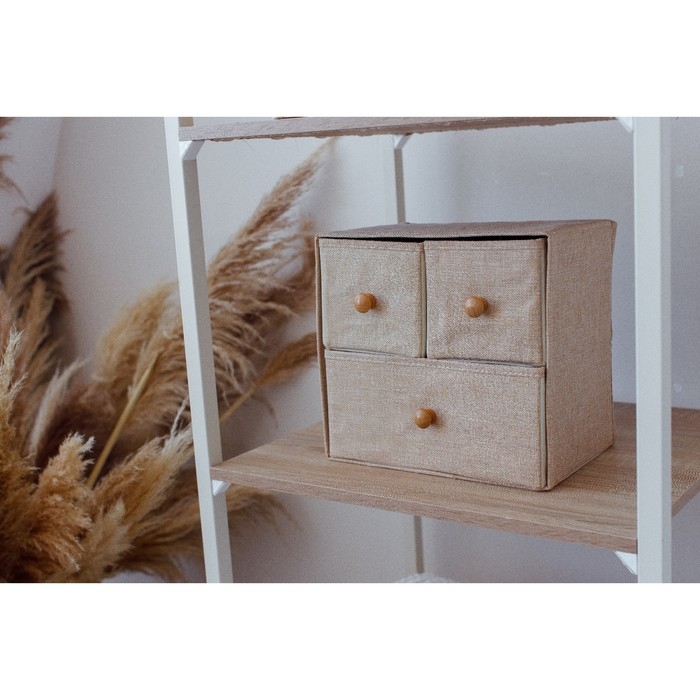 Короб LaDо́m «Франческа», 3 выдвижных ящика, 30×20×28 см, цвет бежевый Короб LaDо́m «Франческа», 3 выдвижных ящика, 30×20×28 см, цвет бежевый