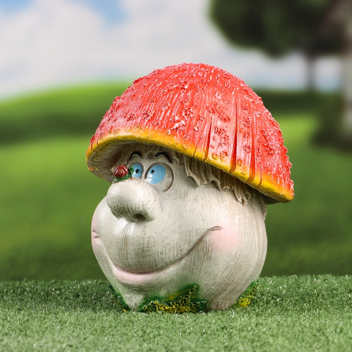 Садовая фигура  Садовая фигура "Гриб рожица толстый" 21х18см