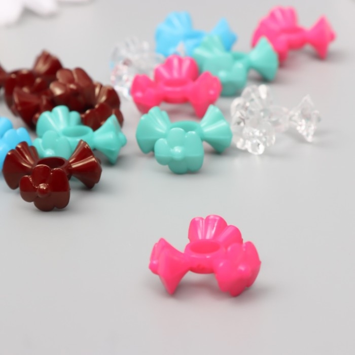 Бусины для творчества пластик Бусины для творчества пластик "Три цветка" МИКС набор 20 гр 1,9х1,9х0,9 см