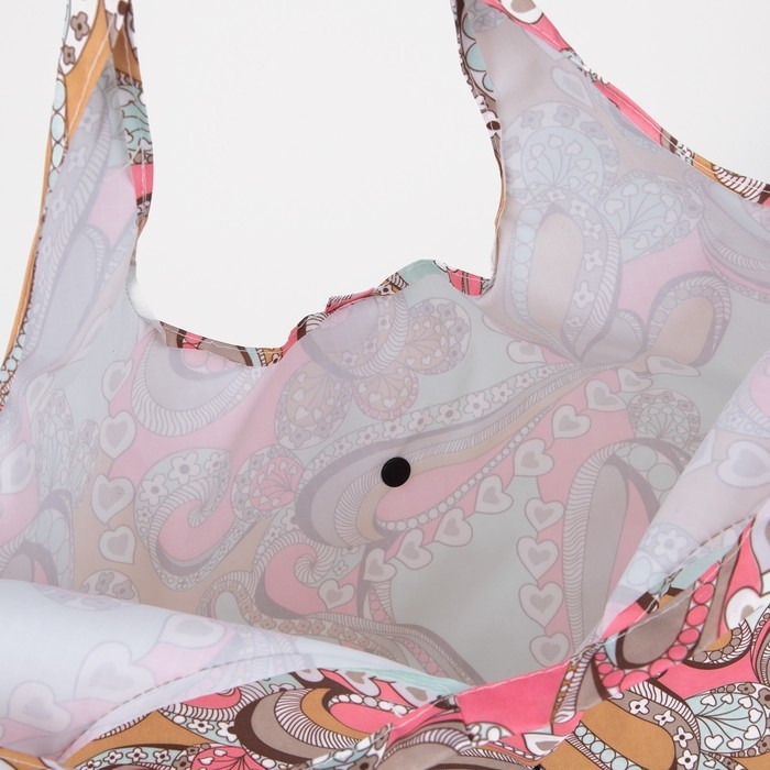 Сумка хозяйственная на кнопке, складная, цвет розовый Сумка хозяйственная на кнопке, складная, цвет розовый