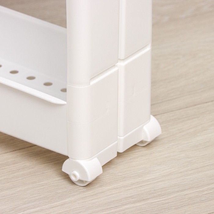 Стойка напольная 3-х секционная, на колёсиках, цвет белый Стойка напольная 3-х секционная, на колёсиках, цвет белый