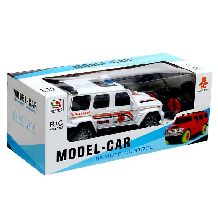 Джип радиоуправляемый «Полиция», работает от батареек, цвет белый Джип радиоуправляемый «Полиция», работает от батареек, цвет белый