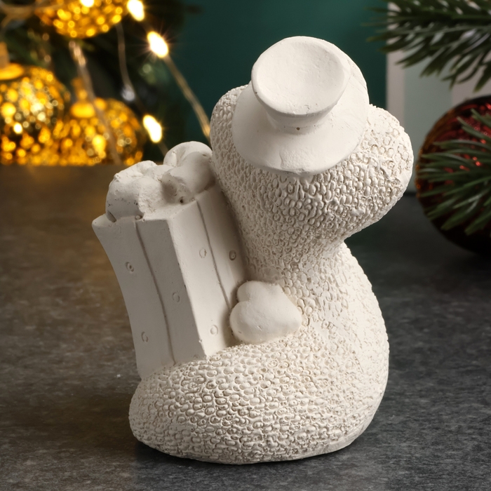 Новый год. Символ 2025. Фигура для раскраски  Новый год. Символ 2025. Фигура для раскраски "Змея с подарком" 6х4х4см