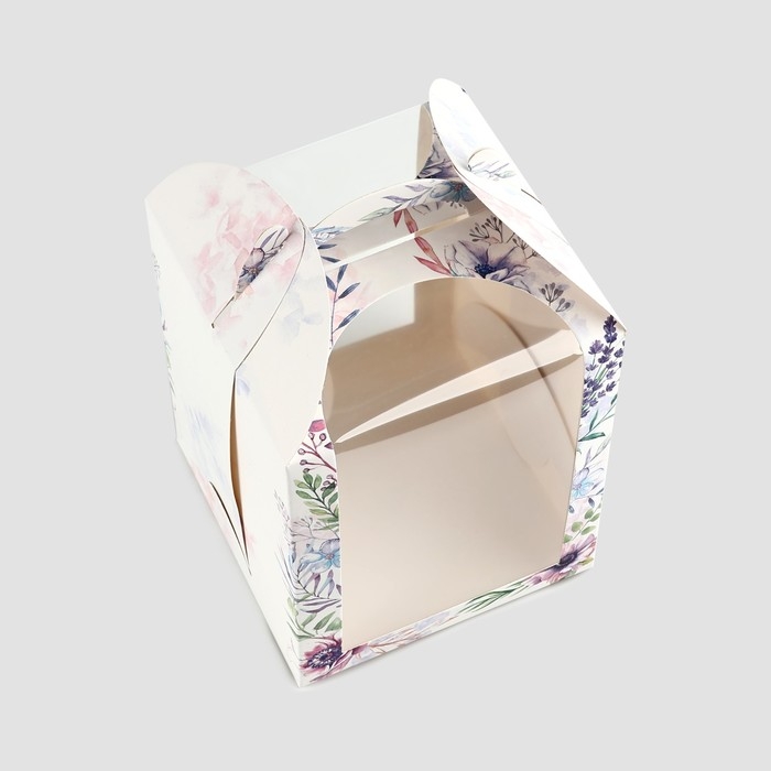 Коробка под маленький торт, кондитерская упаковка, «Венок», 15 х 15 х 18 см Коробка под маленький торт, кондитерская упаковка, «Венок», 15 х 15 х 18 см