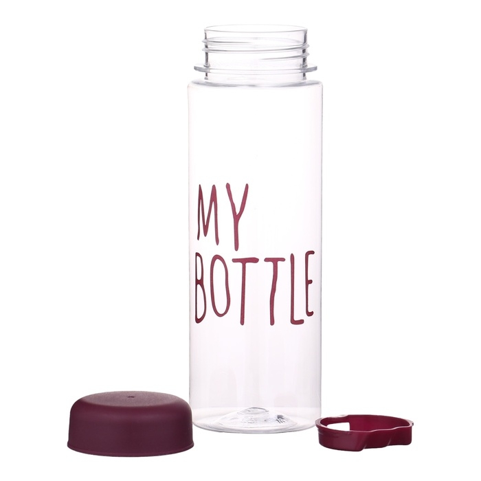 Бутылка для воды, 500 мл, My bottle, 19.5 х 6 см, чехол в комплекте, бордовая Бутылка для воды, 500 мл, My bottle, 19.5 х 6 см, чехол в комплекте, бордовая