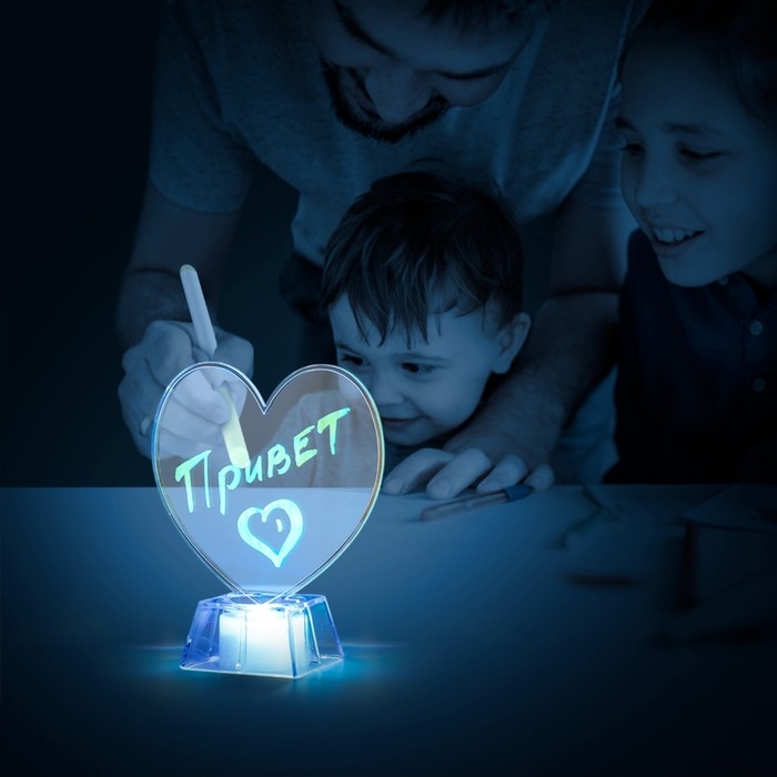 Ночник Ночник "Сердечко" LED 3хAG10 10х10х13 см