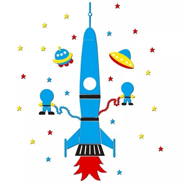 Наклейки интерьерные Наклейки интерьерные "Ракета", детские, декор на стену, панно 180 х 148 см