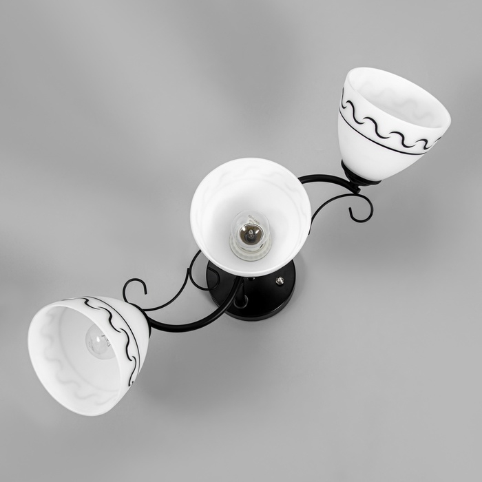 Люстра Люстра "Аврора" 3хЕ27 40Вт черный 58х26 см