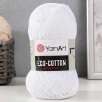 Пряжа "Eco-Cotton" 80% хлопок 20% полиэстер 220м/100гр (760 ультрабелый)