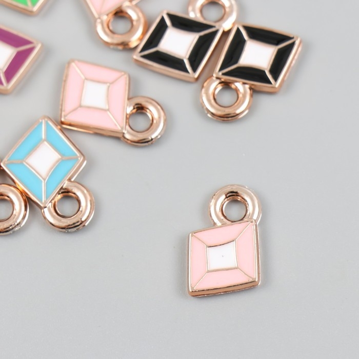 Декор для творчества пластик под металл Декор для творчества пластик под металл "Ромбы яркие" МИКС набор 10 шт 0,2х1,2х1,8 см