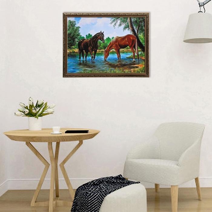 Картина  Картина "Лошади на водопое" 56х76см.