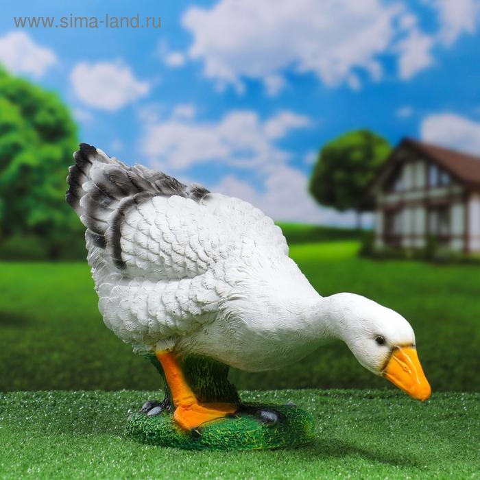 Садовая фигура  Садовая фигура "Гусь шея вниз" 50х18х30см