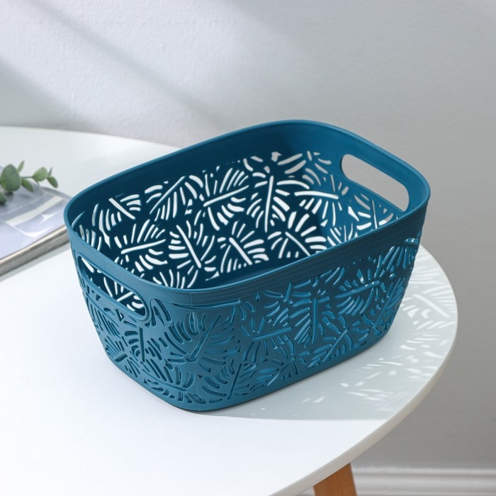 Корзина для хранения «Лист», пластик, 23,5×17×11 см, цвет МИКС Корзина для хранения «Лист», пластик, 23,5×17×11 см, цвет МИКС