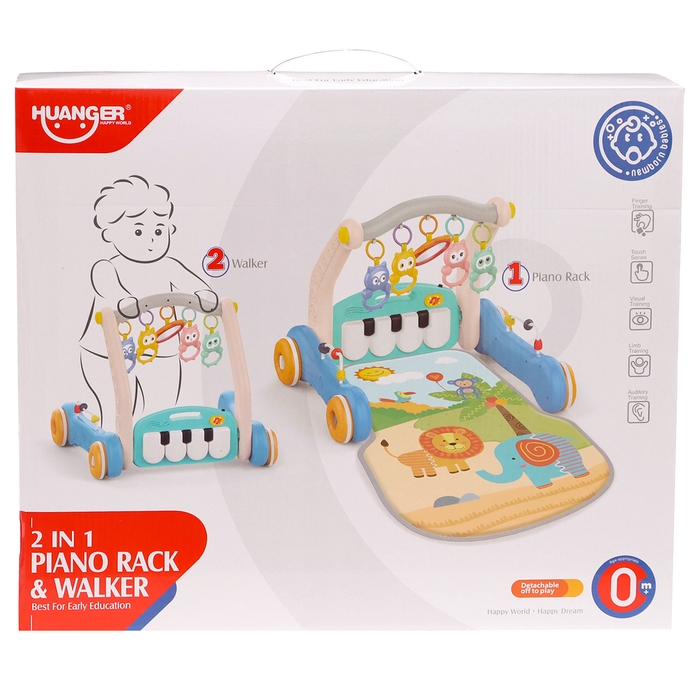 Развивающий коврик-каталка «Сафари», 2 в 1, звуковые эффекты, цвет синий Развивающий коврик-каталка «Сафари», 2 в 1, звуковые эффекты, цвет синий