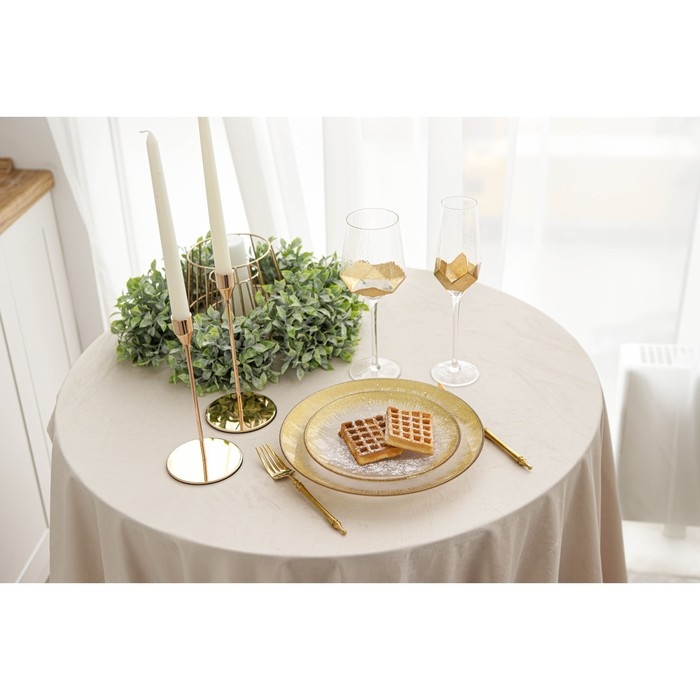 Тарелка стеклянная &laquo;Бурлеск&raquo;, d=21 см, цвет золотой