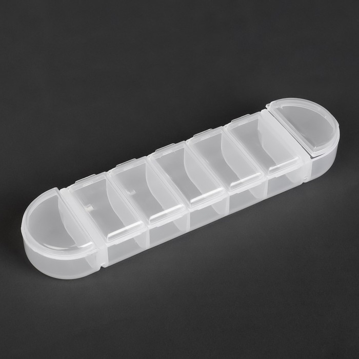 Органайзер для рукоделия, 7 отделений, 19 × 5 × 2,9 см, цвет прозрачный Органайзер для рукоделия, 7 отделений, 19 × 5 × 2,9 см, цвет прозрачный