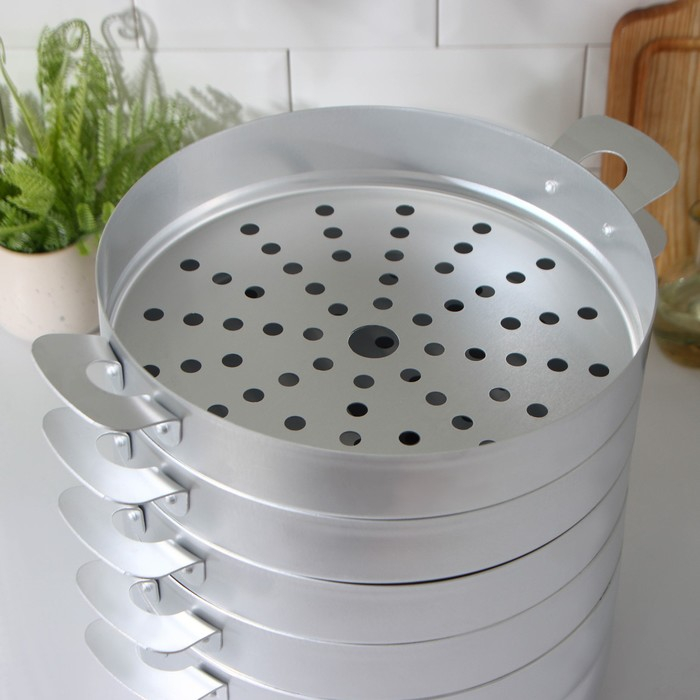 Манты-казан, 6 л, с 4 сетками, d=26 см, высота секции 5 см,металлическая крышка Манты-казан, 6 л, с 4 сетками, d=26 см, высота секции 5 см,металлическая крышка