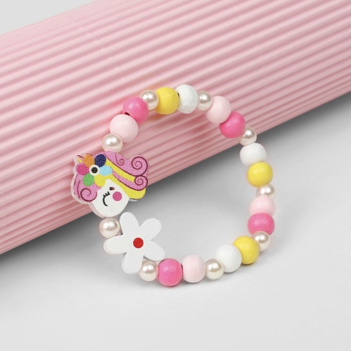 Браслет детский «Выбражулька» единорожка с цветком, цветной Браслет детский «Выбражулька» единорожка с цветком, цветной