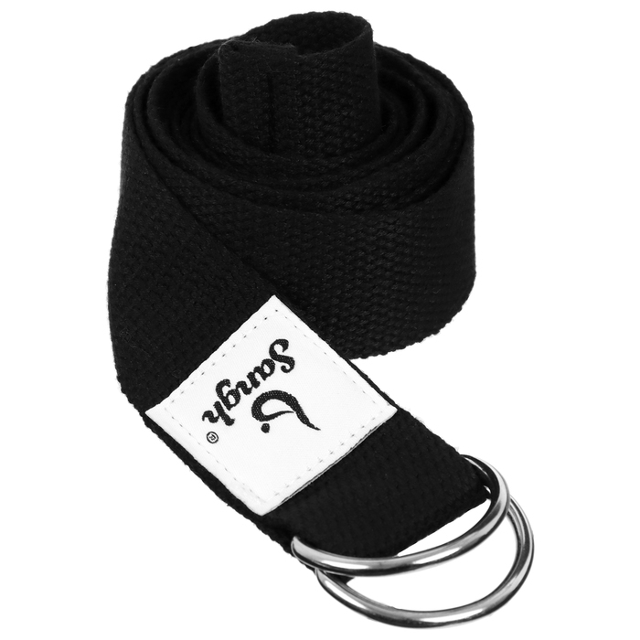 Набор для йоги Sangh: блок, ремень, цвет чёрный Набор для йоги Sangh: блок, ремень, цвет чёрный