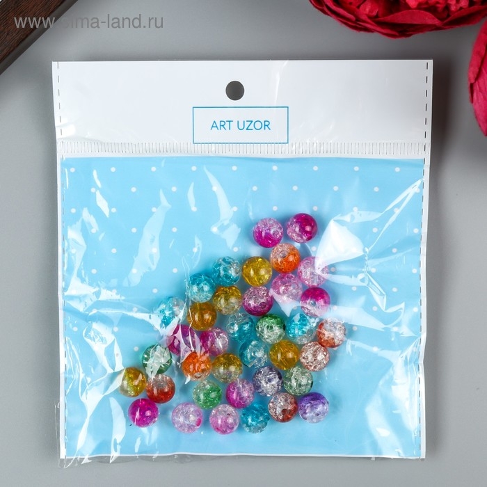 Бусины для творчества пластик Бусины для творчества пластик "Битое стекло" набор 20 гр, d=1 см, МИКС