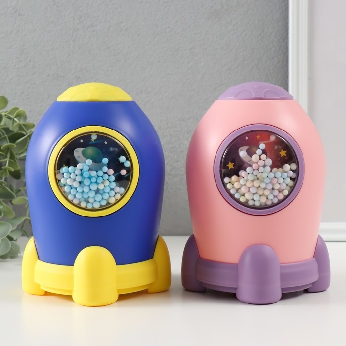 Копилка пластик  Копилка пластик "Ракета" сейфовый замок МИКС 9,5х9,5х16,5 см