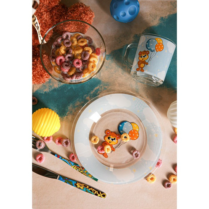 Набор детской посуды Доляна «Мишутка», 3 предмета: кружка 200 мл, миска 450 мл, тарелка d=20 см Набор детской посуды Доляна «Мишутка», 3 предмета: кружка 200 мл, миска 450 мл, тарелка d=20 см