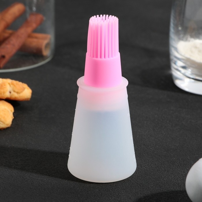 Кисть для масла «Прованс», 11.8 х 5.2 см, силикон, цвет розовый Кисть для масла «Прованс», 11.8 х 5.2 см, силикон, цвет розовый