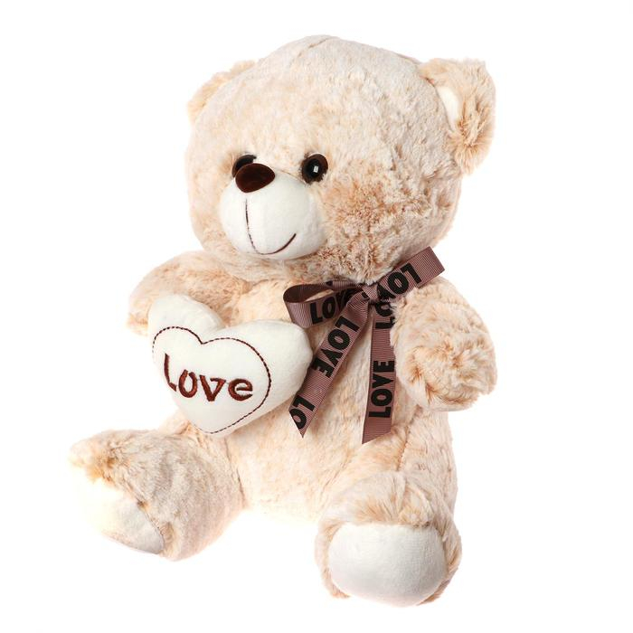 Мягкая игрушка «Мишка с сердечком», 30 см, цвета МИКС