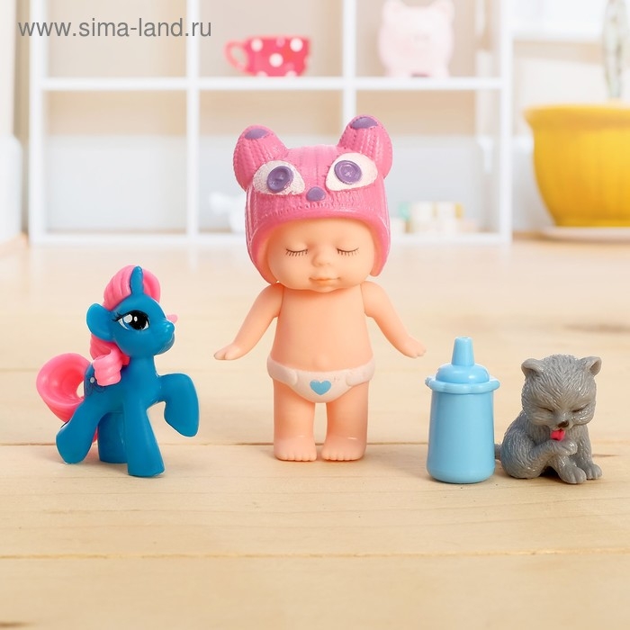 Пупс «Малышка» с питомцами, с аксессуарами, МИКС Пупс «Малышка» с питомцами, с аксессуарами, МИКС